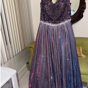 Val Stefani Sparkling Purple and Pink Kids Dress